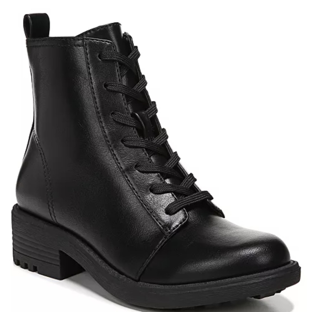 Black Lace-Up Ankle Boots